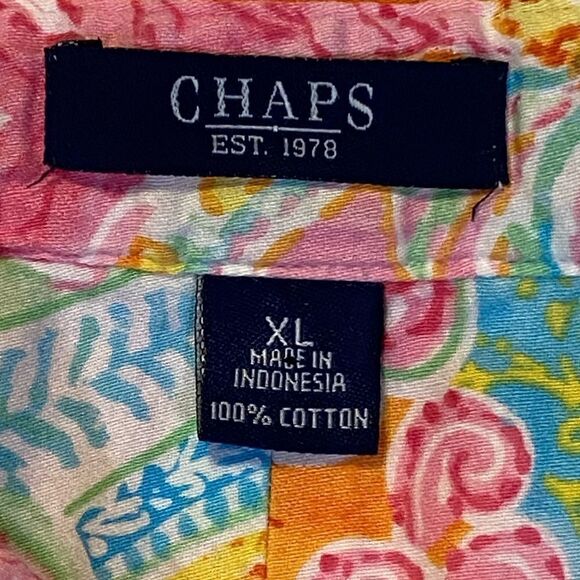 Chaps Unique Paisley Multicolored Button Down Top Shirt Women’s Size XL - Picture 2 of 10
